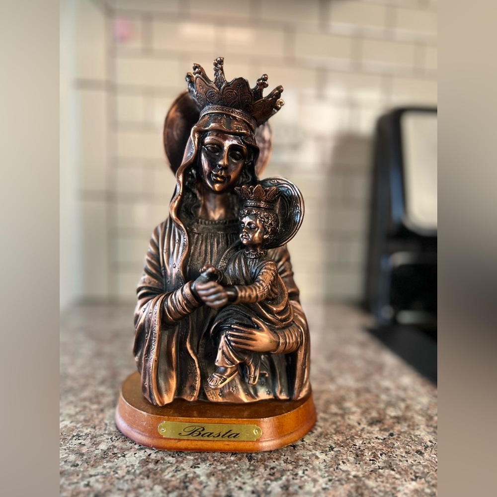 Antique Vintage Bronze St Mary Statue